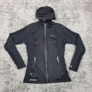 Pearl Izumi Cycling Jacket Womens Size Small Black Full Zip Long Sleeve Hooded